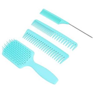 Haar Detangling Tanden Detangling Kam Draagbare Ergonomische Mat Handvat Professionele Stijl 4 Stuks Thuis Salon Kam Set Voor Dagelijks gebruik groente-Verpakt