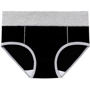 yeeplant Driehoekig katoenen damesondergoed slip - modieus, rekbaar comfort, coole huidvriendelijke panty voor vrouwen, Zwart & Grijs, 5XL