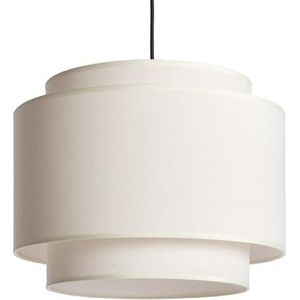 LEDKIA LIGHTING - Hanglamp van Metaal en Stof Arija | Vintage Design | E27 Fitting | Geschikt voor Woonkamer, Eetkamer, Kantoren | Plafondlamp Beige, Metaal