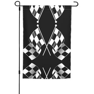 Zwart wit formule geruite vlaggen patroon lente zomer tuin vlag 30,5 x 45,5 cm huisvlag dubbelzijdig onafhankelijkheidsdag werf outdoor decor