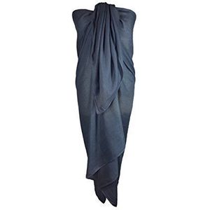 World of Shawls Effen Sarong, Coverup, Sjaal, Groot formaat 110cm x 200cm, Grijs, one size