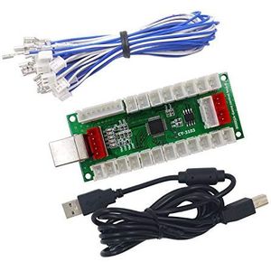 SJ@JX Arcade Controller Zero Delay Encoder PCB Board Arcade DIY Kit Joystick Button 5V Power for PC Raspberry Pi Android PS3