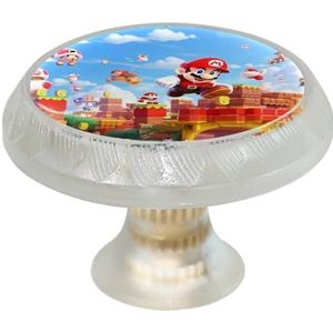 XYMJT voor Mario Set van 4 doorzichtige knoppen, kast kast lade trekt, dressoir handgrepen met schroeven, woondecoratie.
