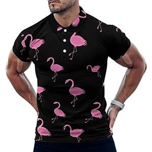Flamingo Roze Grappige Mannen Polo Shirt Korte Mouw T-shirts Klassieke Tops Voor Golf Tennis Workout
