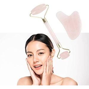 Jade Roller Real Natuurlijke Kristal Stone Gua Sha Kit Gezichtsogen Massager Tool voor het verminderen van rimpels gezwollen ogen en huid Detox