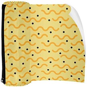 Potlood Case Pen Tas Houder met Rits Coin Organizer Tassen Make-up Cosmetische Pouch voor Vrouwen Tiener Meisjes Jongens Kinderen, Geel Memphis Golvend Lijn Patroon