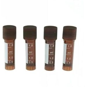 50/100/200/300/500/1000 stks/partij 1.8ml PP Cryotube Bruin Beschermd tegen licht met Schaal Laboratorium gewijd Cryovial Flesjes(1000pcs)