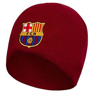 FC Barcelona - Gebreide Bronx beanie met clublogo - Officieel - Clubcadeau - Rode beanie