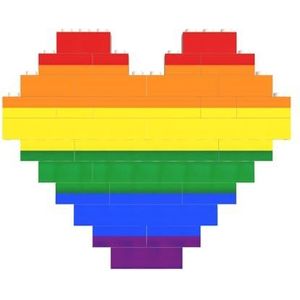 Regenboogvlag legpuzzel - hartvormige bouwstenen puzzel-leuk en stressverlichtend puzzelspel