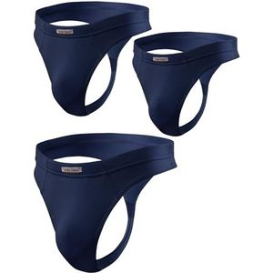 Sesto Senso Heren Gstring Ondergoed Microvezel 3 Pack Sexy Thong Panties XL 3 Donkerblauw