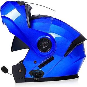 Bluetooth Motorhelm - Klaphelm - ECE-gecertificeerd - Met Dubbel Vizier - Voor Dames en Heren