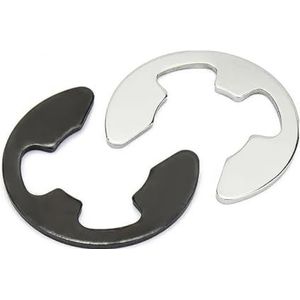 Ringen 10/50/100 stuks Zilveren ring Roestvrij staal / 65# Mn E-clip Borgring Pakking M1.2 .5 M2 M3 M4 M5 M6 M7 M8 tot M13 Bevestigingsringen(65manganese Steel,M15 10pcs)