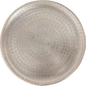 Oosterse dienblad van aluminium Jinan 30 cm | Marokkaans theedienblad in de kleur zilver | Oosterse decoratie op de gedekte tafel