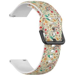 RYANUKA Compatibel met Amazfit Bip 3/Bip 3 Pro/Bip U Pro/Bip/Bip Lite/Bip S/Bip S lite/Bip U (schattige doodle kinderachtig) 20 mm zachte siliconen sportband armband band, Siliconen, Geen edelsteen