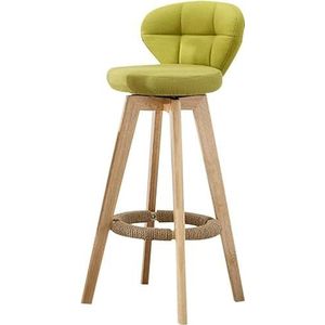 Bar Houten Draaibare Barkrukken Eenvoudig Ontbijt Eetkamerkruk Tellerstoelen Gestoffeerde Zitting Henneptouw for Melk Thee Winkel Café Krukken (Size : Green)