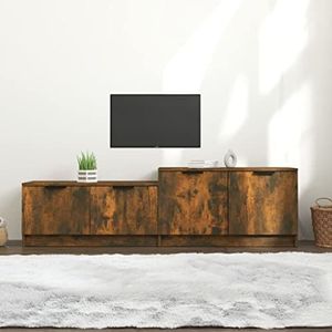 AJJHUUKI Entertainmentcentra en tv-standaards TV-meubel Gerookt Eiken 158,5x36x45 cm Engineered Houten Meubels
