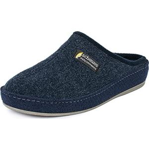 Schawos Herenpantoffel van Vilt 6030 – Ongevoerd, ademend en comfortabel voor elk seizoen, Navy Blauw, 42 EU
