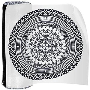 Potlood Case Pen Tas Houder met Rits Coin Organizer Tassen Make-up Cosmetische Pouch voor Vrouwen Tiener Meisjes Jongens Kinderen, Donker Boho Stijl Ornament-01