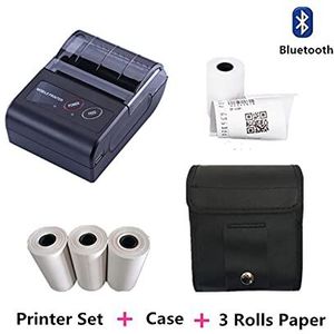 Handbediende Printer, 58mm Bluetooth Pocket Draagbare Thermische Ontvangst Printer Mini Draadloze Notes Telefoonprinter Altijd Afdrukken(Add Case and Paper 3)