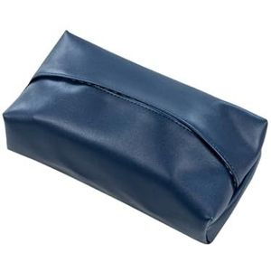 Stof Opbergdoos Nordic Creatieve Woonkamer Luxe Zakdoekdoos PU Lederen Doos Pomppapier Box Servetdispenser (Deep Blue)