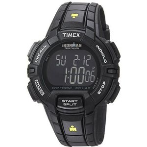 Timex Heren Quartz Horloge T5K790, Zwart/Geel Accent, Chronograaf