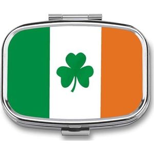 Happy Irish Holidays Pillendoos Pil Case Leuke Pil Organizer Pil Houder Geneeskunde Pil Organizer Pil Container Dagelijkse Pil Organizer Kleine Pillendoos Pil Case voor Portemonnee Pocket