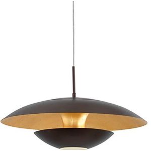 Eglo Nuvano Hanglamp, 1 lichtpunt, E27-fitting, modern design, van metaal in bruin/goud, diameter 48 cm, voor eetkamer en woonkamer