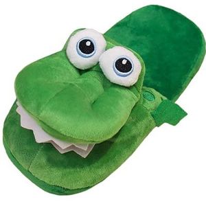 Suammiitstrieadea - Krokodil - Katoenen Slippers - Groen - Fuzzy