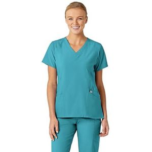 WonderWink 6155ATEALXL W123 vrouwen gestileerde V-hals top, blauwblauw, standaard XL maat