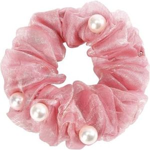 Elegante Mode Haaraccessoires Vrouwen Rose Bloem Parel Strass Haarbanden Elastisch Haar Touw Ring Scrunchies (Color : CB0085-C)