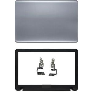 WANGHUIH Voorrand Cover LCD Achterkant Deksel Scharnier Compatibel met ASUS Vivobook X541 X541S X541n X541SA X541SC X541U Seires (zilver A+B+H)