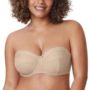DELIMIRA Strapless-bh Voor Dames Grote Maat Converteerbaar Met Beugel Niet Gewatteerd Gebouw grijs 75D