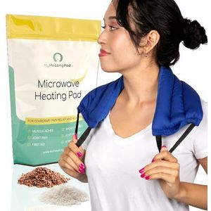 My Heating Pad Microwavable multifunctionele wrap voor nek en schouders, rug, gewrichten en menstruatiekrampen pijnverlichting | vochtig warmtepakket voor gewogen komprestherapie voor pijnlijke spieren en pijn - blauw