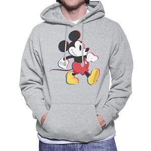 Disney Mickey Mouse March Heren Hooded Sweatshirt Heather Grey, Hei Grijs