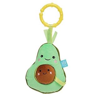 Manhattan Toy 161550 Mini-Apple Farm Avacado Baby reisspeelgoed met rammelaar, Chime, kreukelstof en bijtring Clip-on bevestiging, meerkleurig