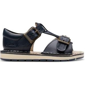 Clarks PlaysunReef T, uniseks, kinderen, marineblauw leer, maat 21, Marineblauw leder, 21 EU