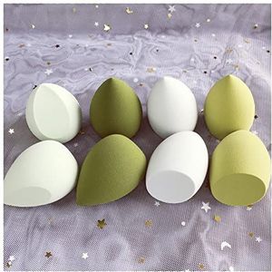 Poederdons Cosmetische Bladerdeeg Set Schoonheid Egg Blender Smooth Makeup Spons Poeder Vloeibare Foundation Concealer Cream Dames Gezicht Make-up Tool Gezicht poederdons (Size : 8pcs green opp bag)
