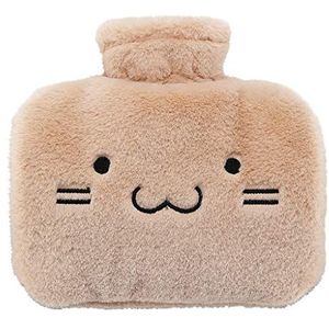 OIFAODAO, Warmwaterflessen Warmwaterzak Premium klassieke rubberen warm- of koudwaterkruik met zachte fleece hoes Herbruikbare draagbare warm water gevulde warmwaterkruik,Warmwaterkruik(Beige)