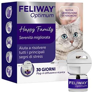 FELIWAY Optimum 30 dagen rustgevende feromon-starterset voor katten, 48 ml – helpt bij het oplossen van alle gebruikelijke tekenen van stress bij katten en kittens, aanbevolen door dierenartsen