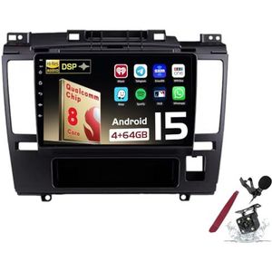 Android 15 Autoradio Sat Navi voor N-issan Tiida (2005-2010) 9 Inch Touchscreen Multimedia Speler met Draadloze Carplay GPS Navigatie FM RDS Bluetooth 5G-WiFi SWC DSP,M100s