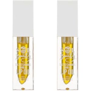 Sol Beauty Lippenolie Zout Caramel Vanille Geur met Cacaoboter en Shea Butter, Hydrateert en Verzacht je Lippen, Vegan Vriendelijke en Dierproefvrije Lippenolie 2 x 3g