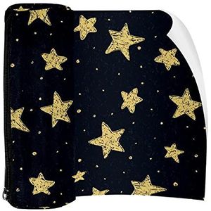 Potlood Case Pen Tas Houder met Rits Coin Organizer Tassen Make-up Cosmetische Pouch voor Vrouwen Tiener Meisjes Jongens Kinderen, Sterpatroon