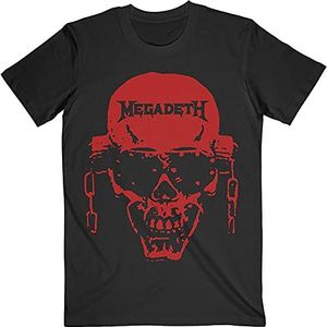 Megadeth Unisex Tee: Vic Hi-Contrast Red - X-Large - Black