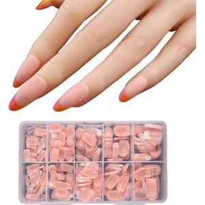 Nep nagels acryl nagels tips vierkante/amandel/stilettos/doodskist valse nagels 600 stks volledige kunstmatige nagels met geval