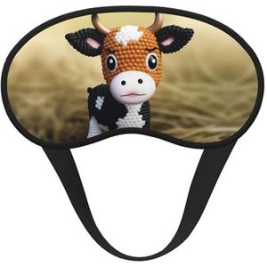 Schattige kleine koe kalf patroon slaap oogmasker voor vrouwen mannen zacht en comfortabel slaapmasker verduisterende slaap oogdekking voor reizen yoga dutje ploegendienst werk