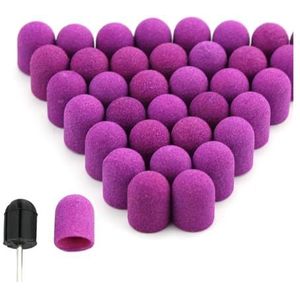 Silicon draaiende spijkers Nagelboorbits schuurdoppen met rubber, verpakking van 20(Grey)