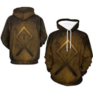 Losse Lange Mouwen Paren Sweatshirt, Lente Herfst Buitensport Trui, Hiphop Streetwear met Ronde Hals(Viking symbols,2XL)