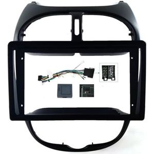 Autoradioframe Voor Peugeot 206 2000-2010 9 inch 2-DIN auto dashboard frame auto dvd frame radio paneel frame navigatiepaneel 2-DIN Android(Frame an canbus)
