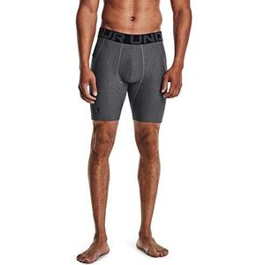 Under Armour Men's Standard HeatGear Compression Shorts, Carbon Heather (090)/White, 3X-Large Tall