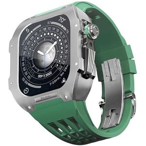 OFWAX Rubberen horlogeband Titanium legering Bezel Case, Voor Apple Watch 8/7 45mm Serie Vervanging Horloge Accessoire, Titanium Luxe Case Kit, Voor IWatch 45mm Horloge met Tool, 45MM, agaat